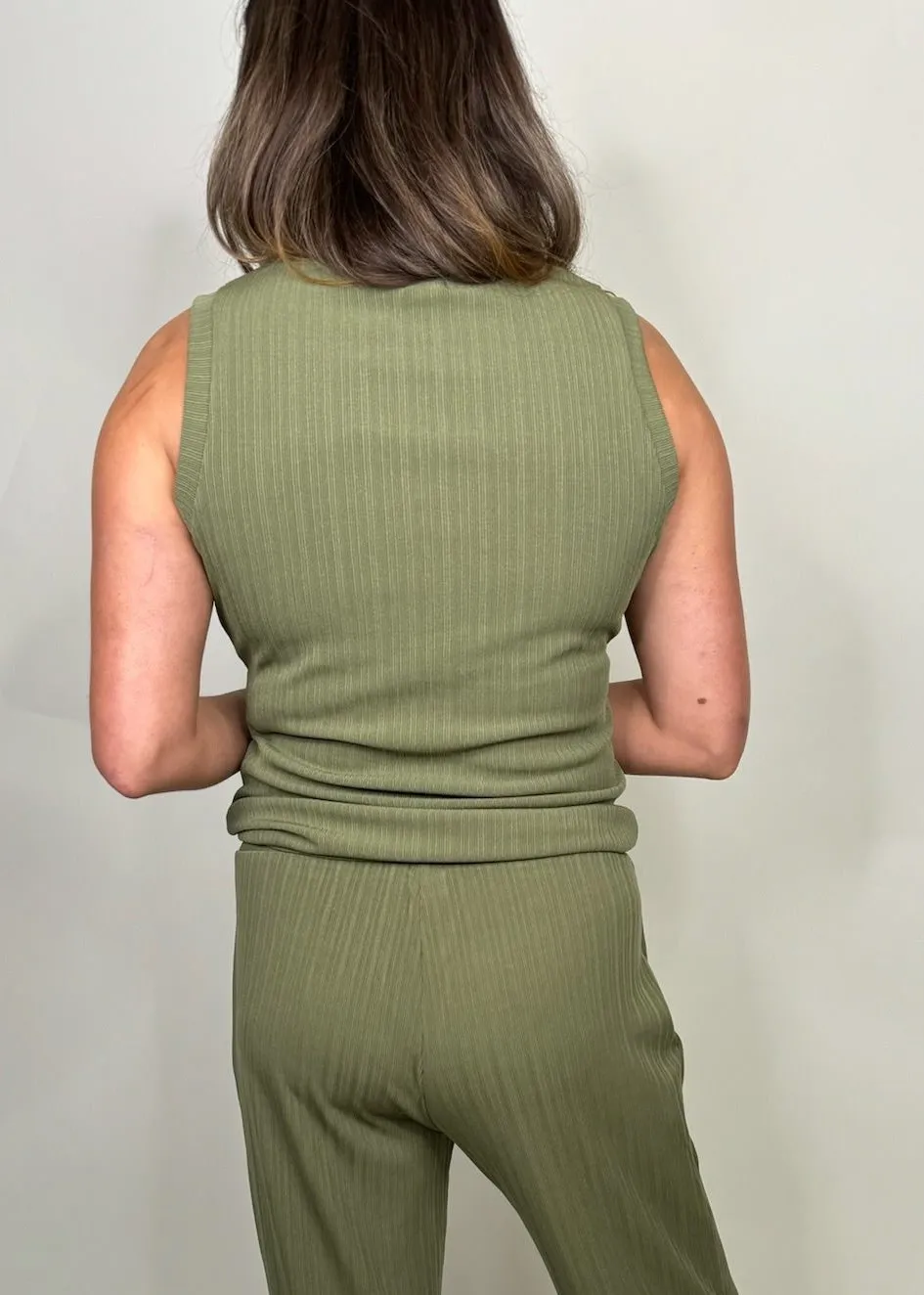 Phie Knit Short Sleeve Top Sage
