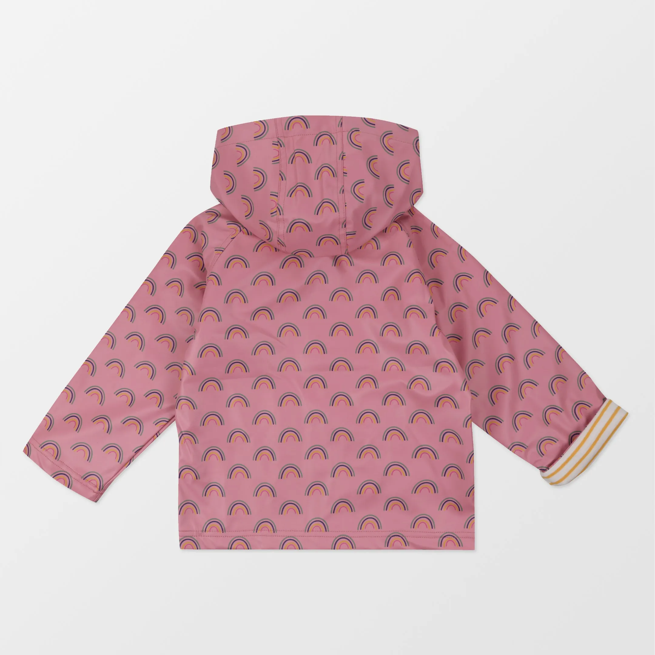 Pink Rainbow Print Raincoat