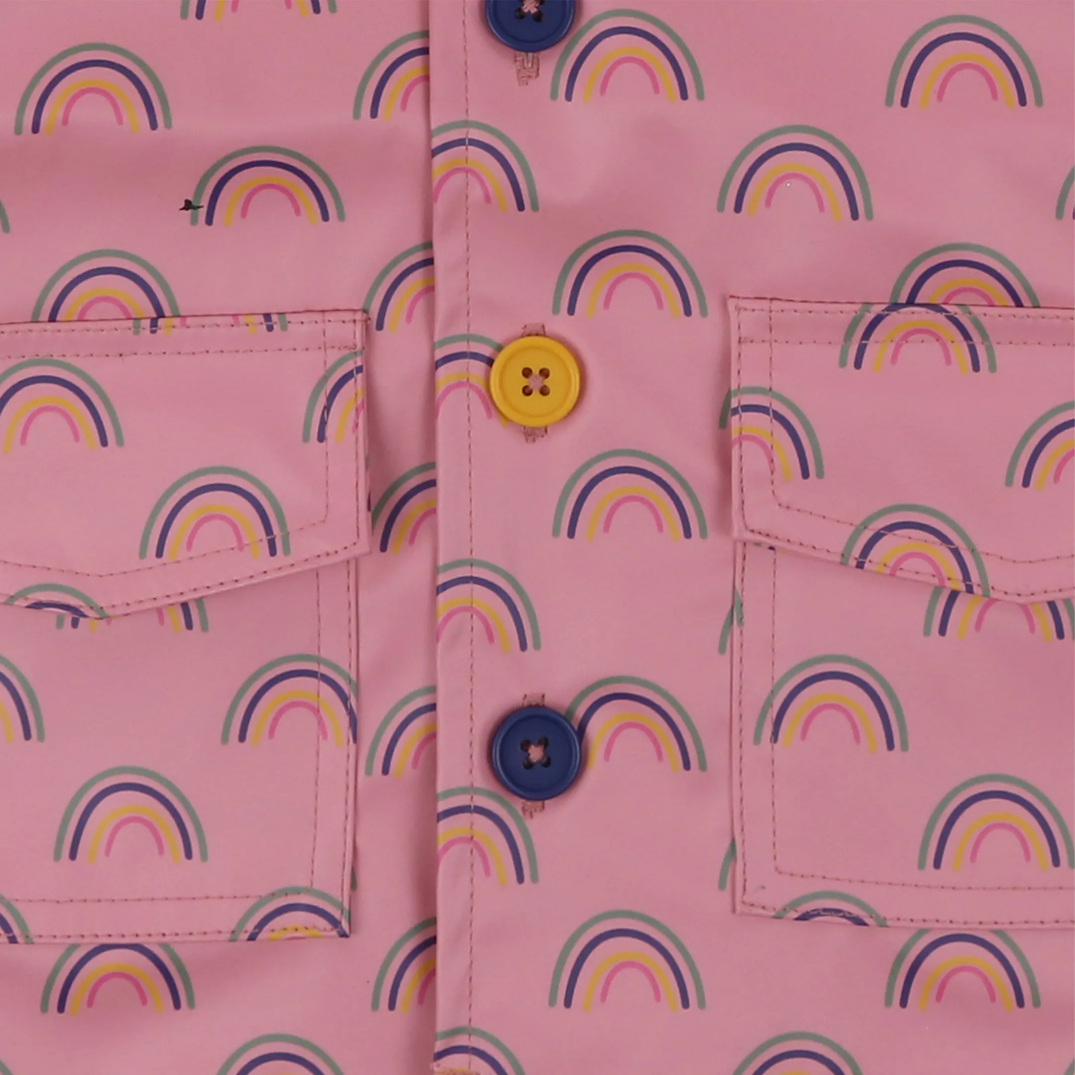 Pink Rainbow Print Raincoat