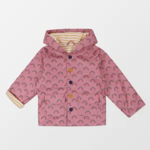 Pink Rainbow Print Raincoat