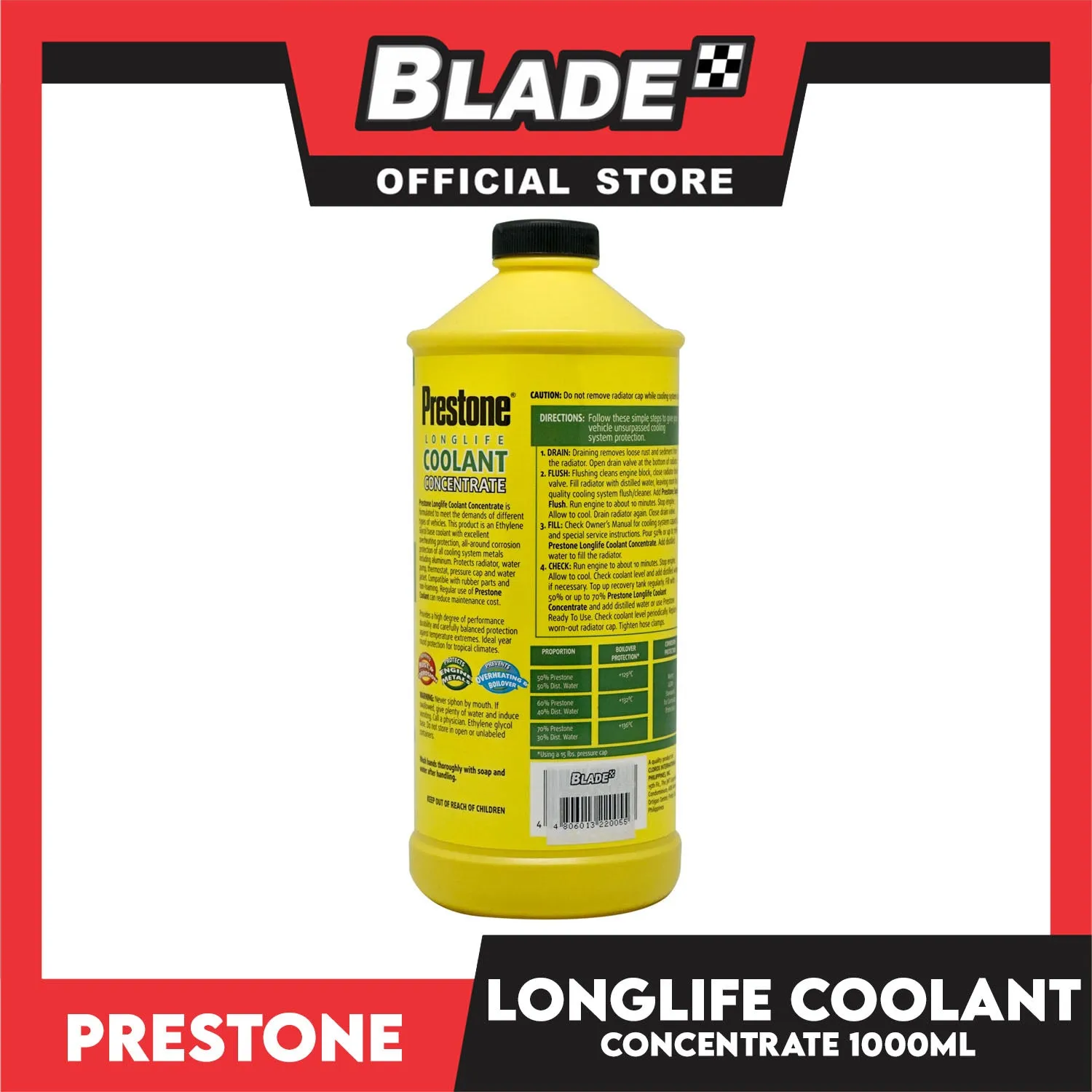 Prestone Long Life Coolant Concentrate 1L (NEW)