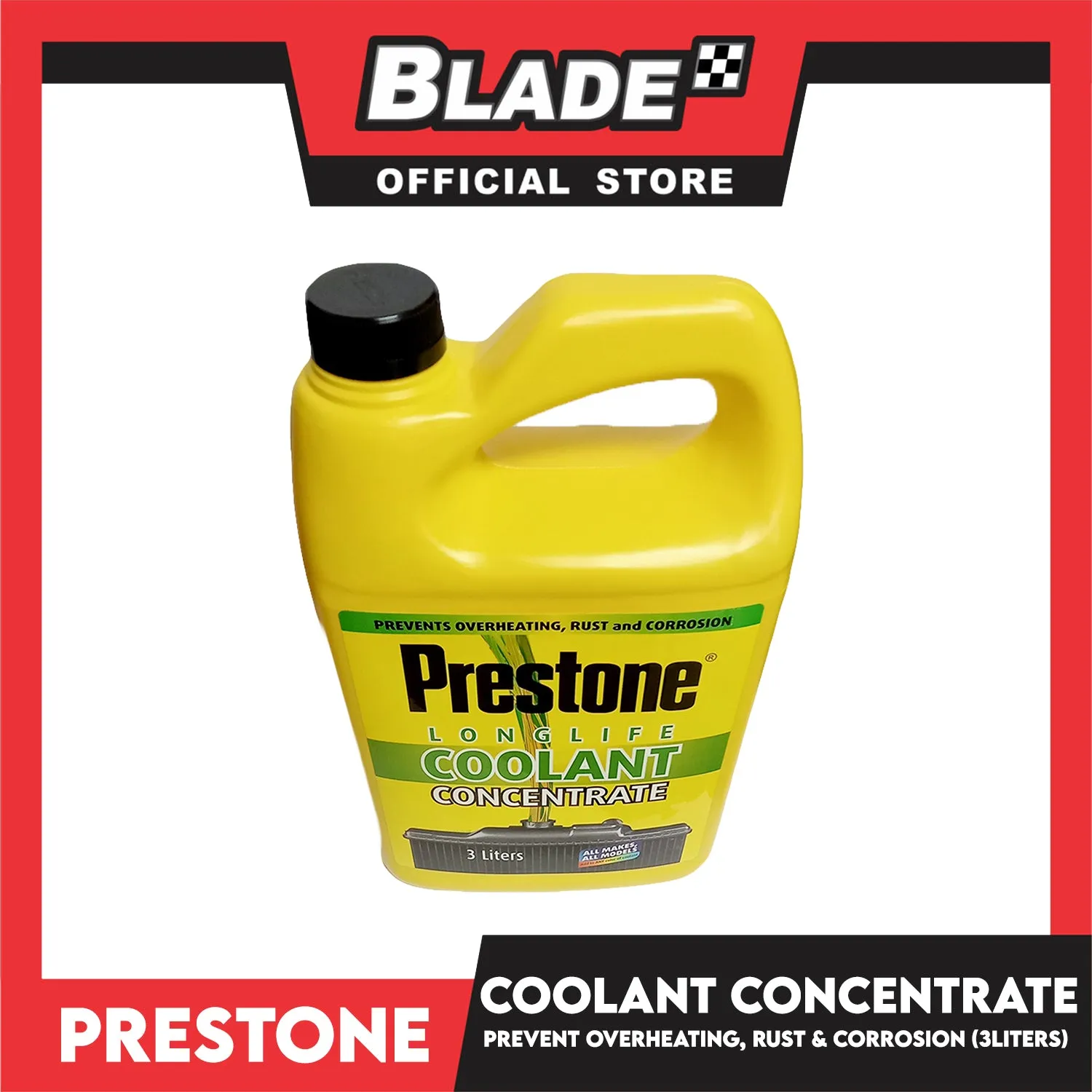 Prestone Long Life Coolant Concentrate 3 Liters Prevents Overheating, Rust And Corrosion