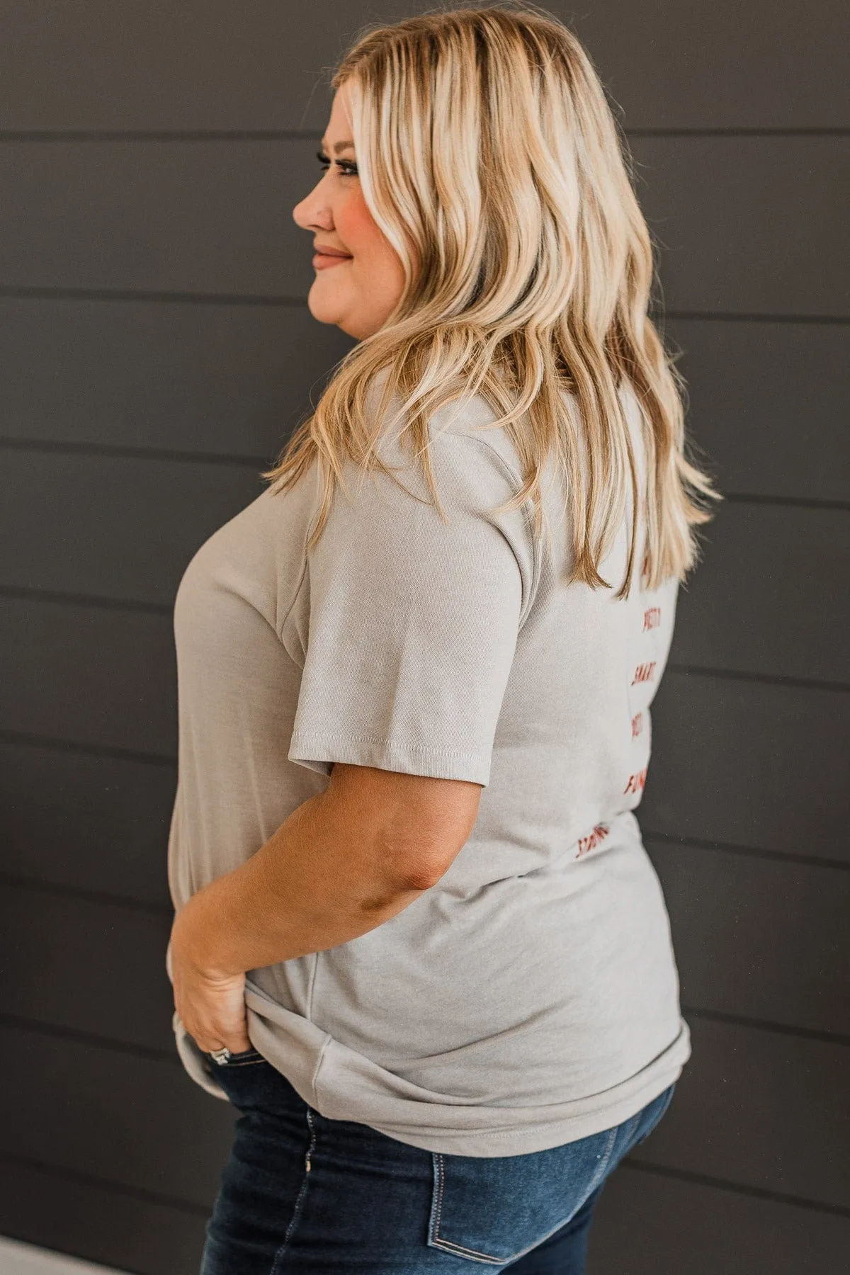 "Aim To Be Pretty" Graphic Tee- Light Taupe
