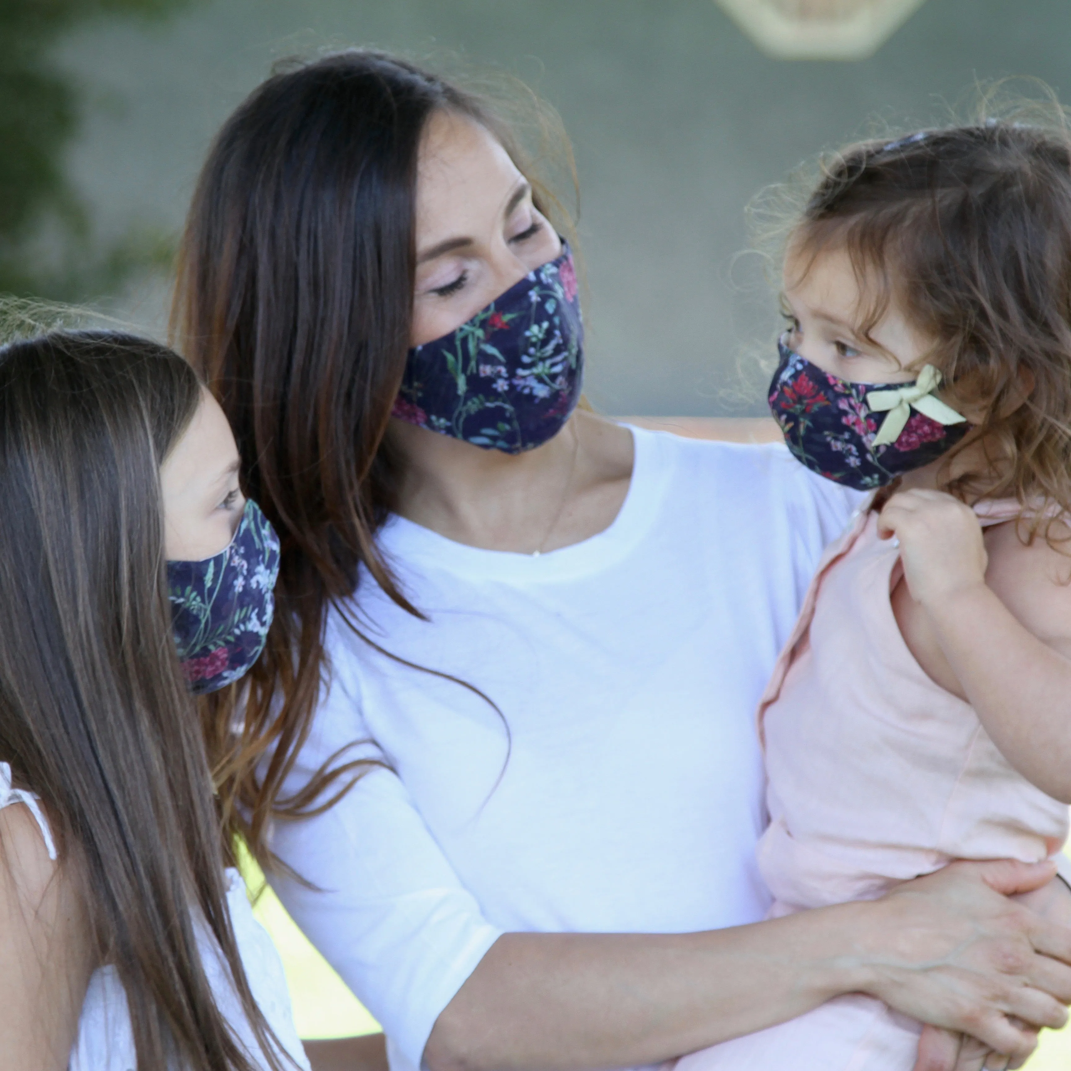 "Be Safe. Be Kind" Printed Heirloom Mask - Pink & Blue Plaid, Organic