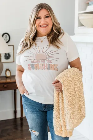 "Bring On The Sunshine" Graphic Tee- White