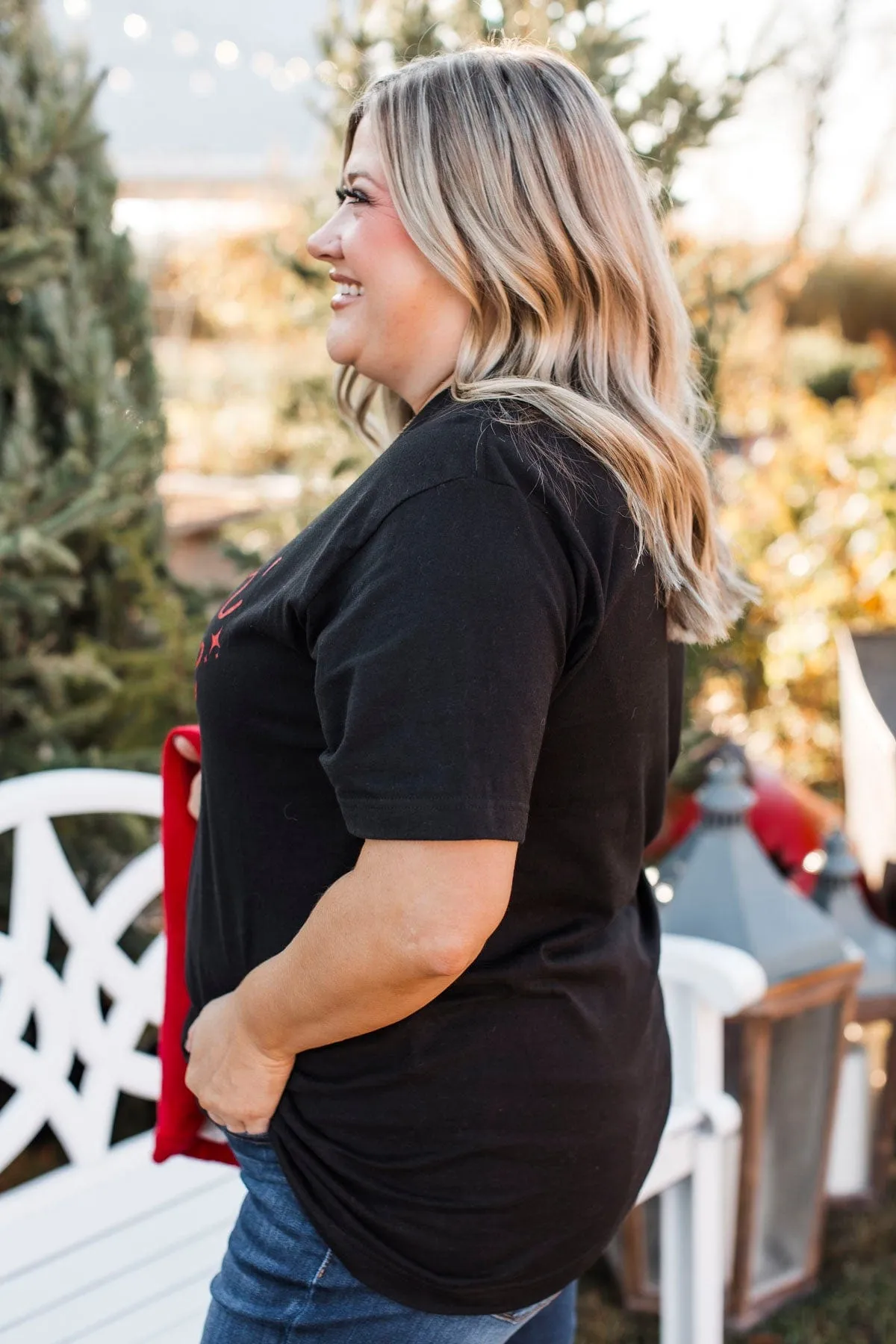 "Feelin' Festive" Graphic Tee- Black