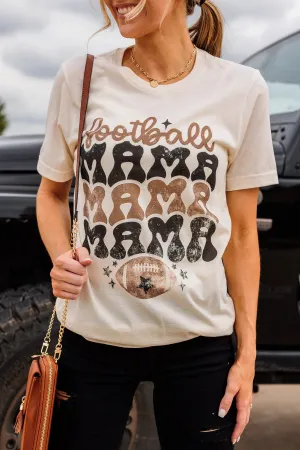 "Football Mama" Graphic Tee- Cream