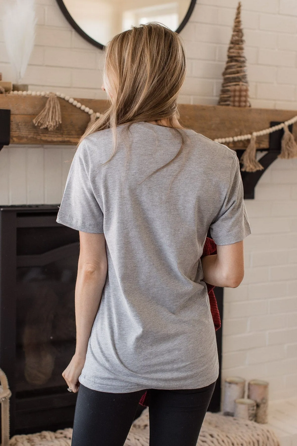 "Holly Jolly" Graphic Tee- Grey