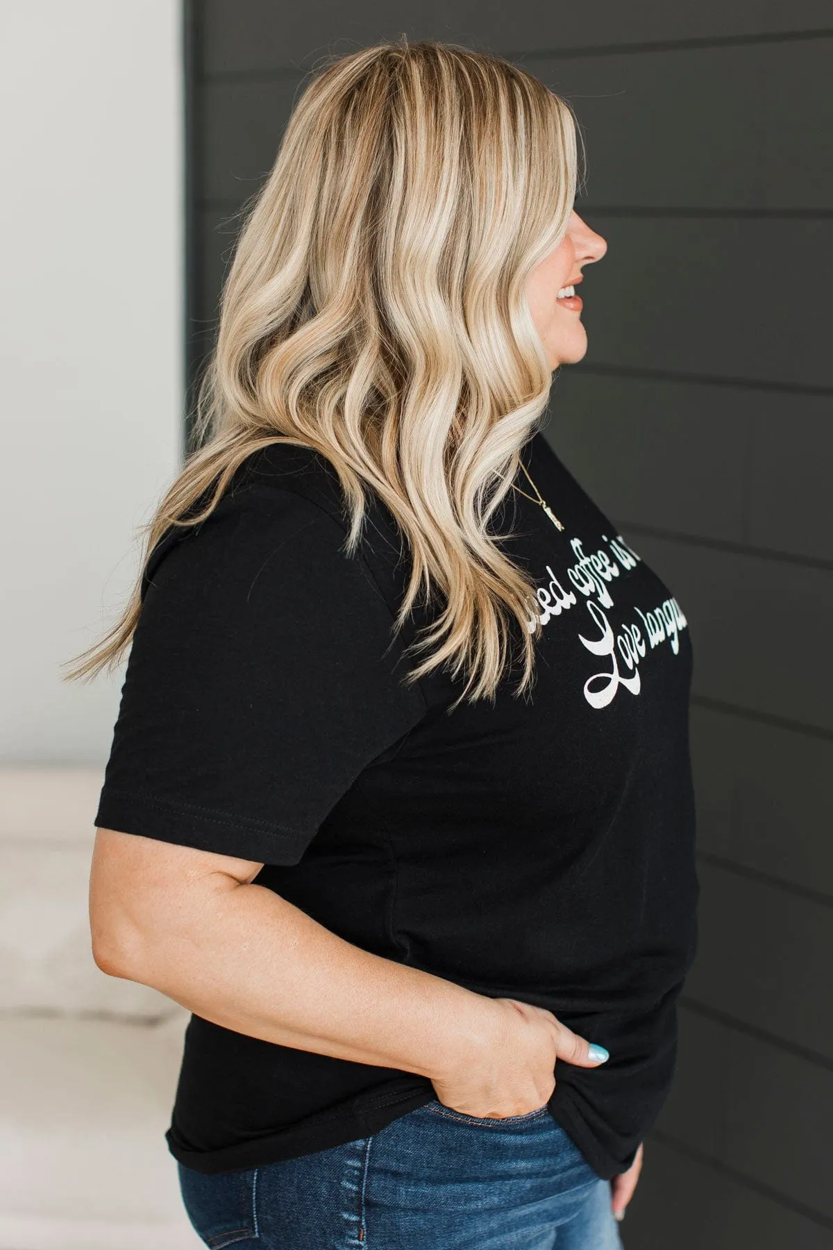 "Iced Coffee Is My Love Language" Graphic Tee- Black