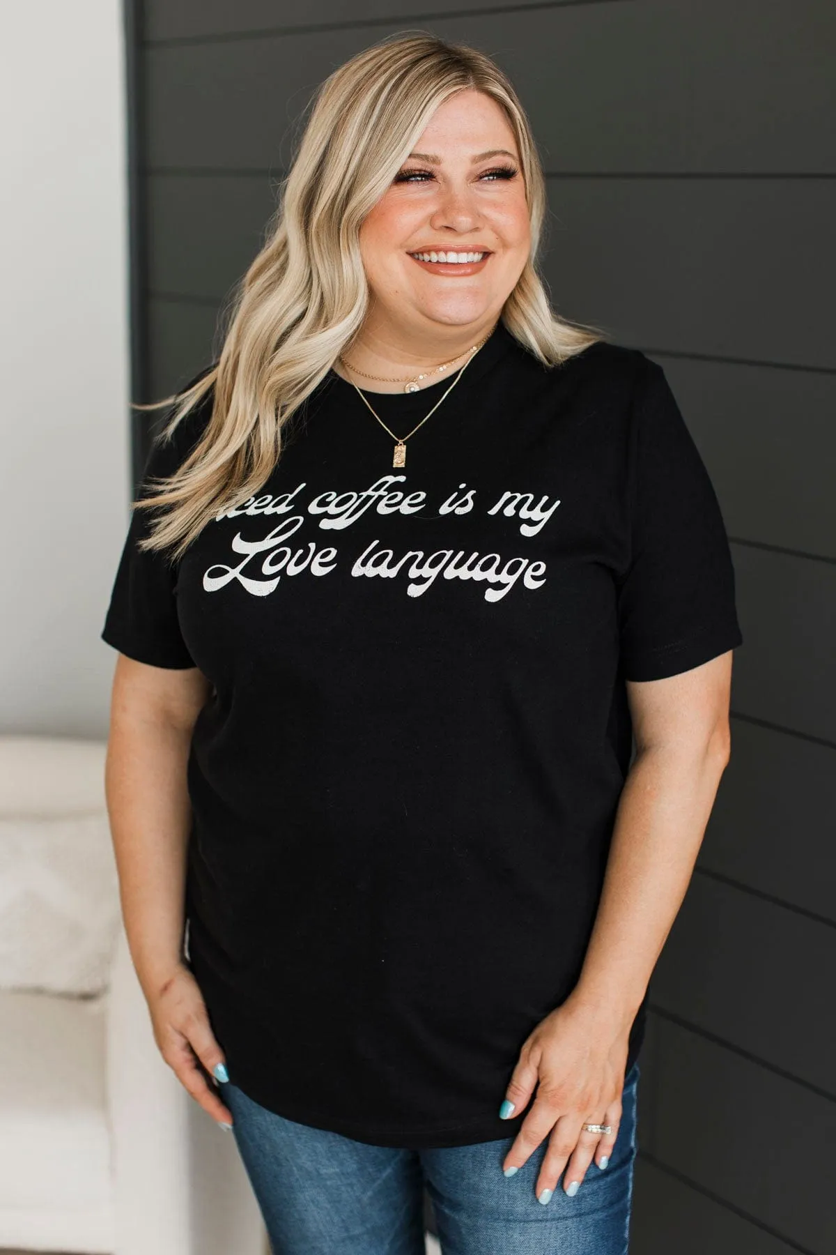 "Iced Coffee Is My Love Language" Graphic Tee- Black