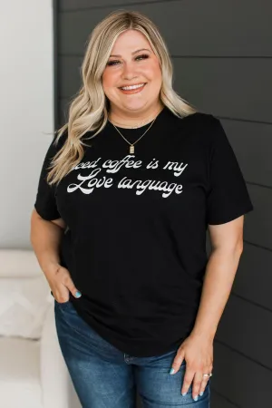 "Iced Coffee Is My Love Language" Graphic Tee- Black