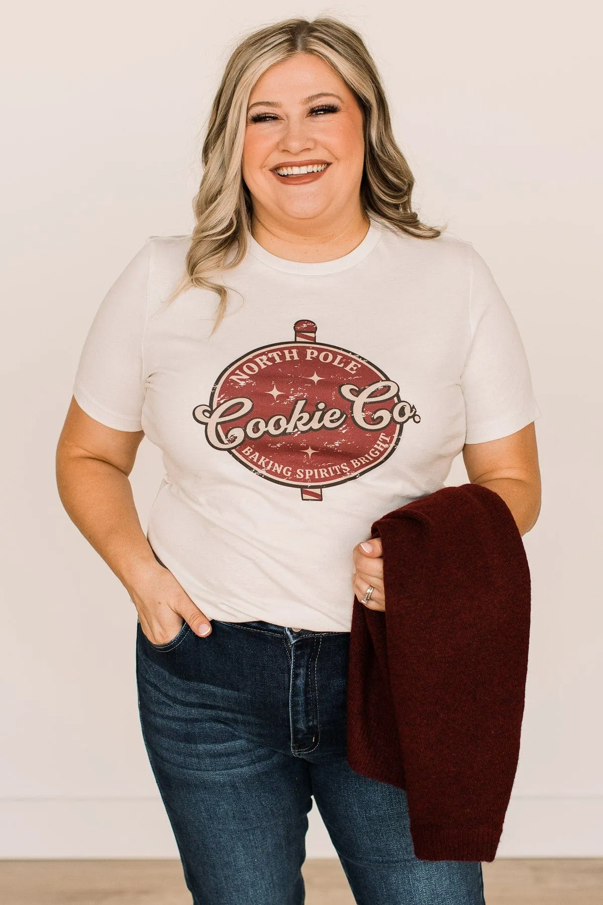"North Pole Cookie Co." Graphic Tee- Cream