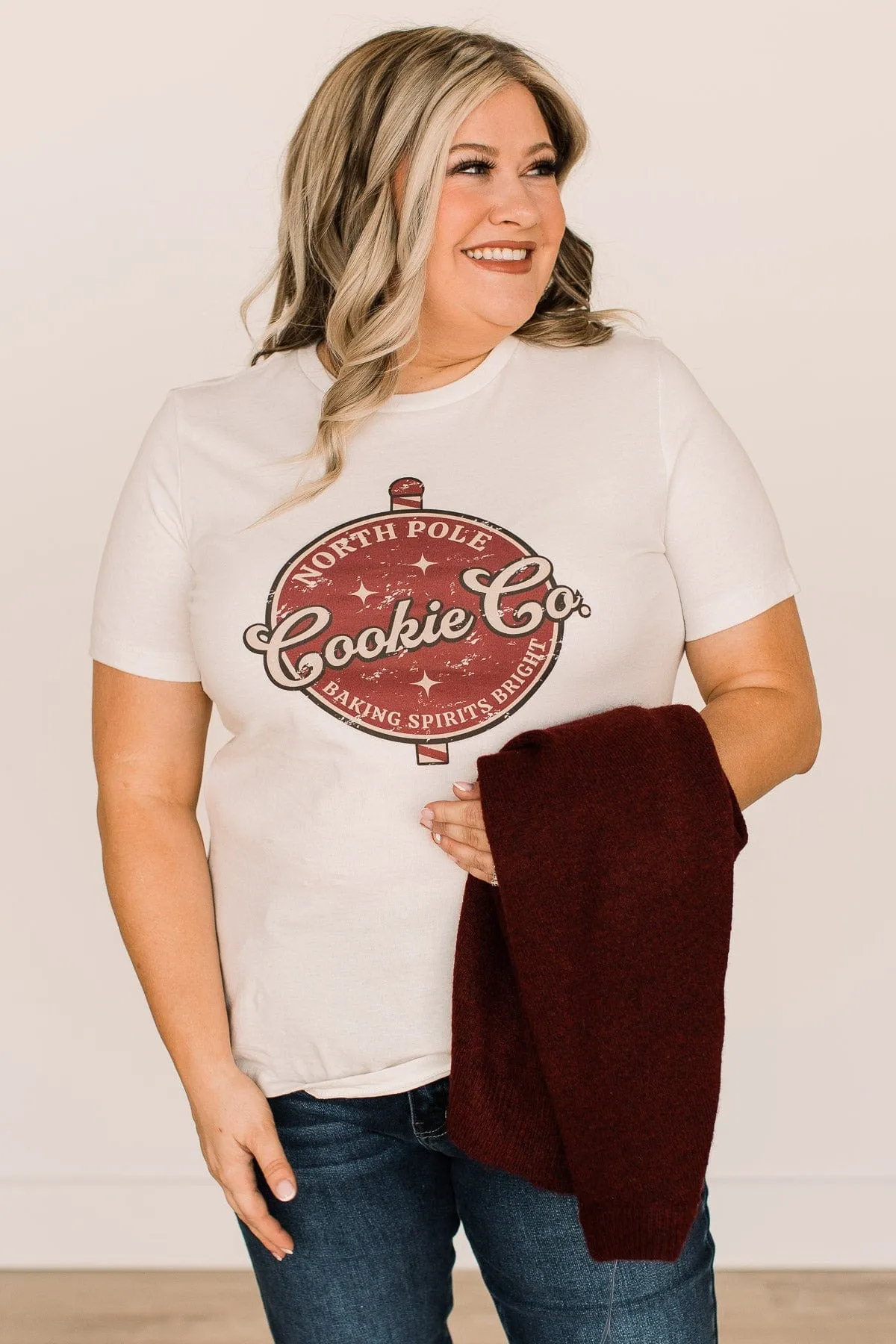 "North Pole Cookie Co." Graphic Tee- Cream