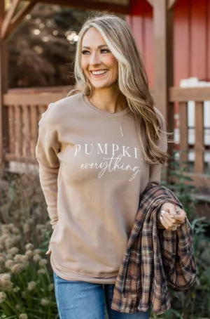 "Pumpkin Everything" Lightweight Crew Neck- Taupe