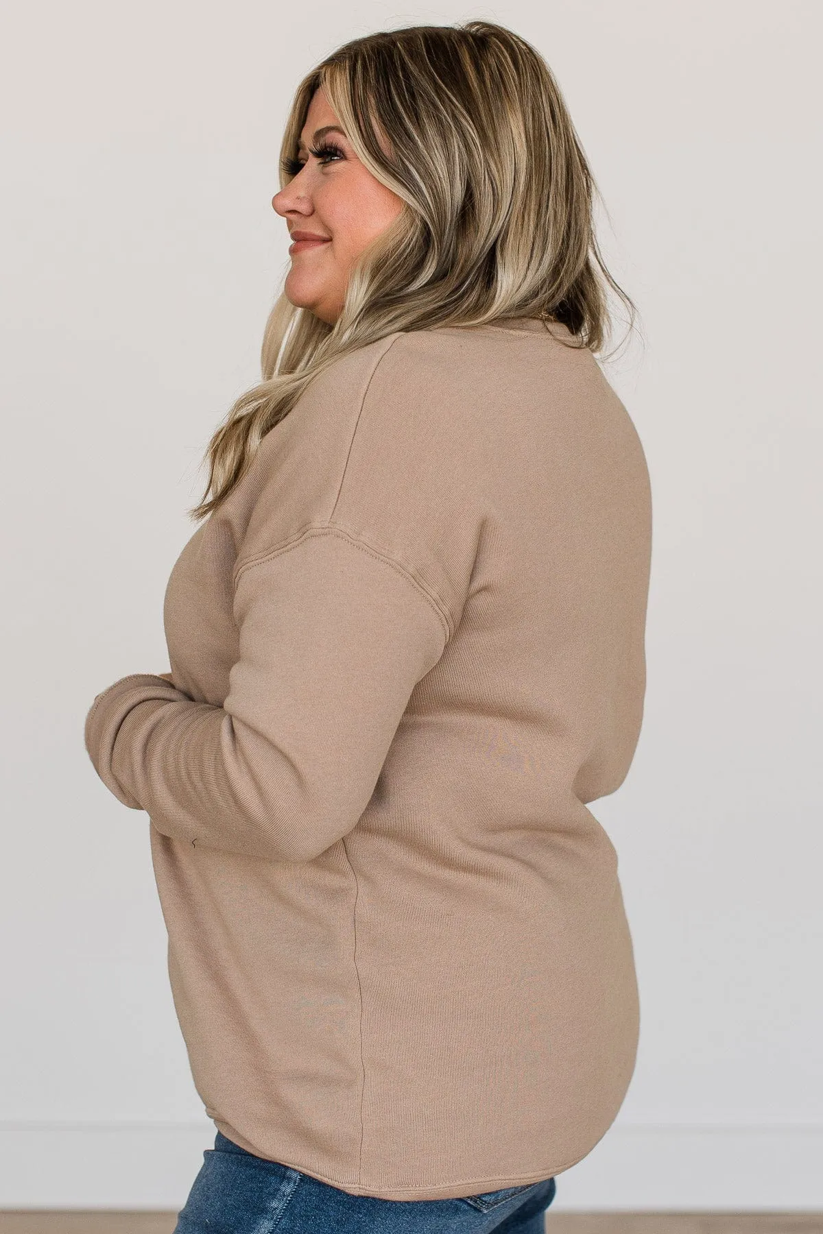 "Pumpkin Everything" Lightweight Crew Neck- Taupe