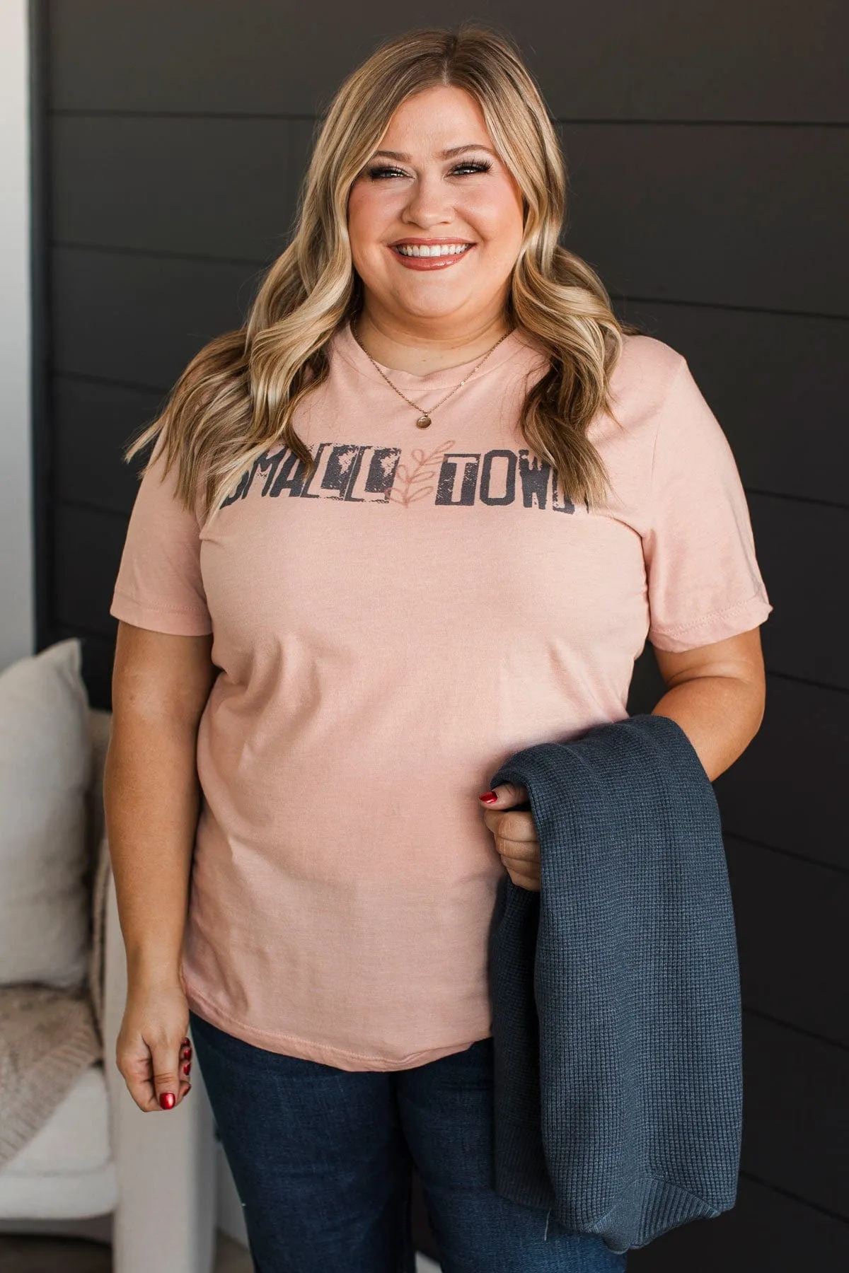 "Small Town" Graphic Tee- Dusty Peach