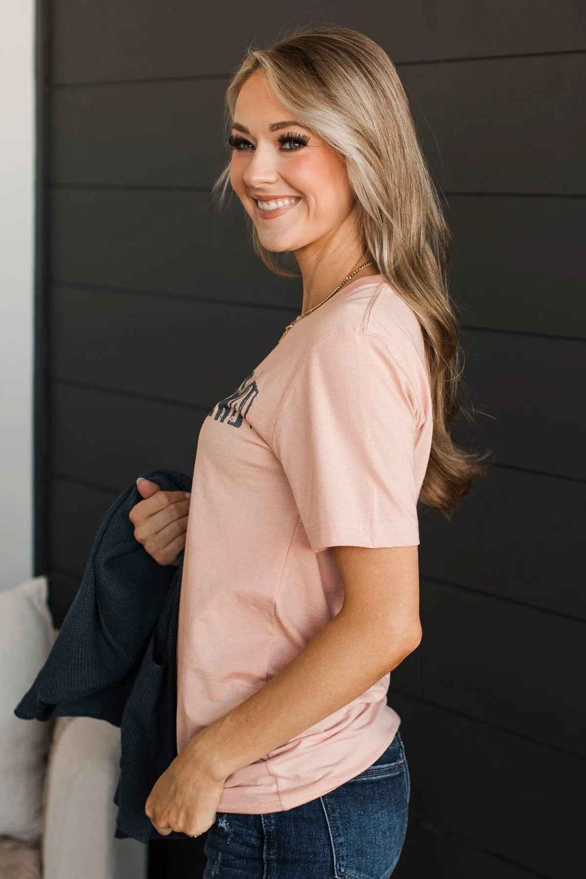 "Small Town" Graphic Tee- Dusty Peach