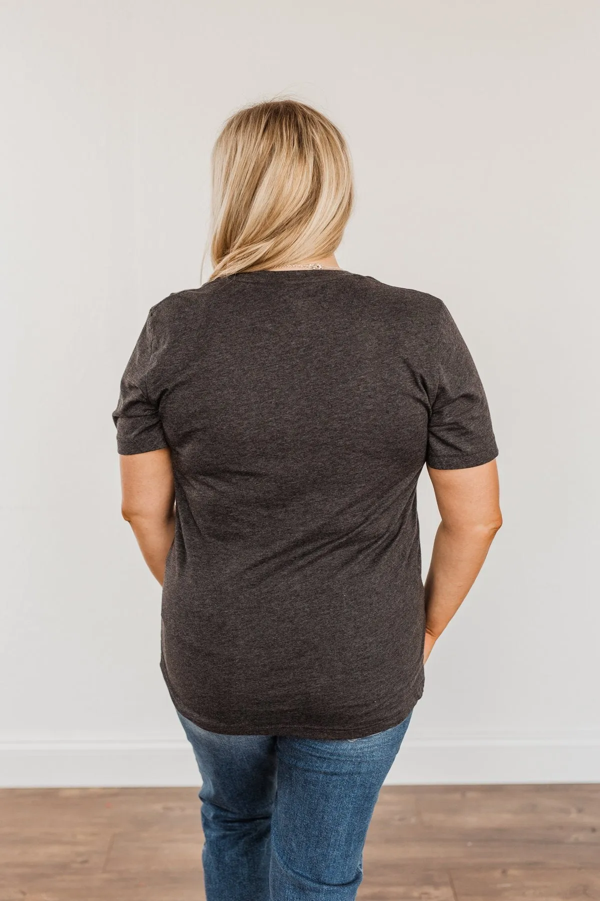 "Stay Wild. Roam Free" Buffalo Graphic Tee- Charcoal