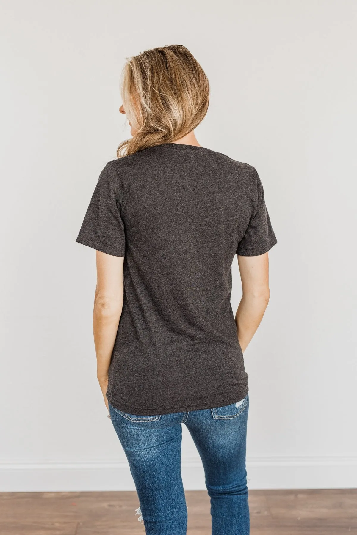 "Stay Wild. Roam Free" Buffalo Graphic Tee- Charcoal