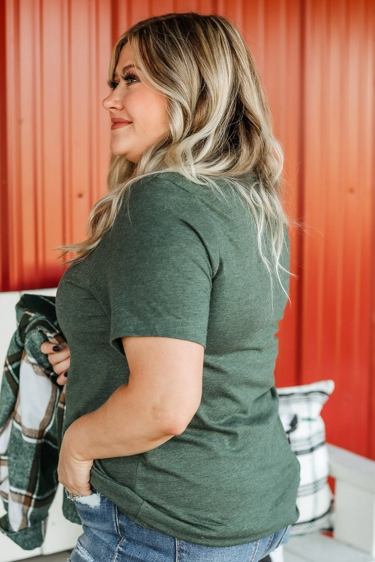 "The Mountains Are Calling" Graphic Tee- Forest Green