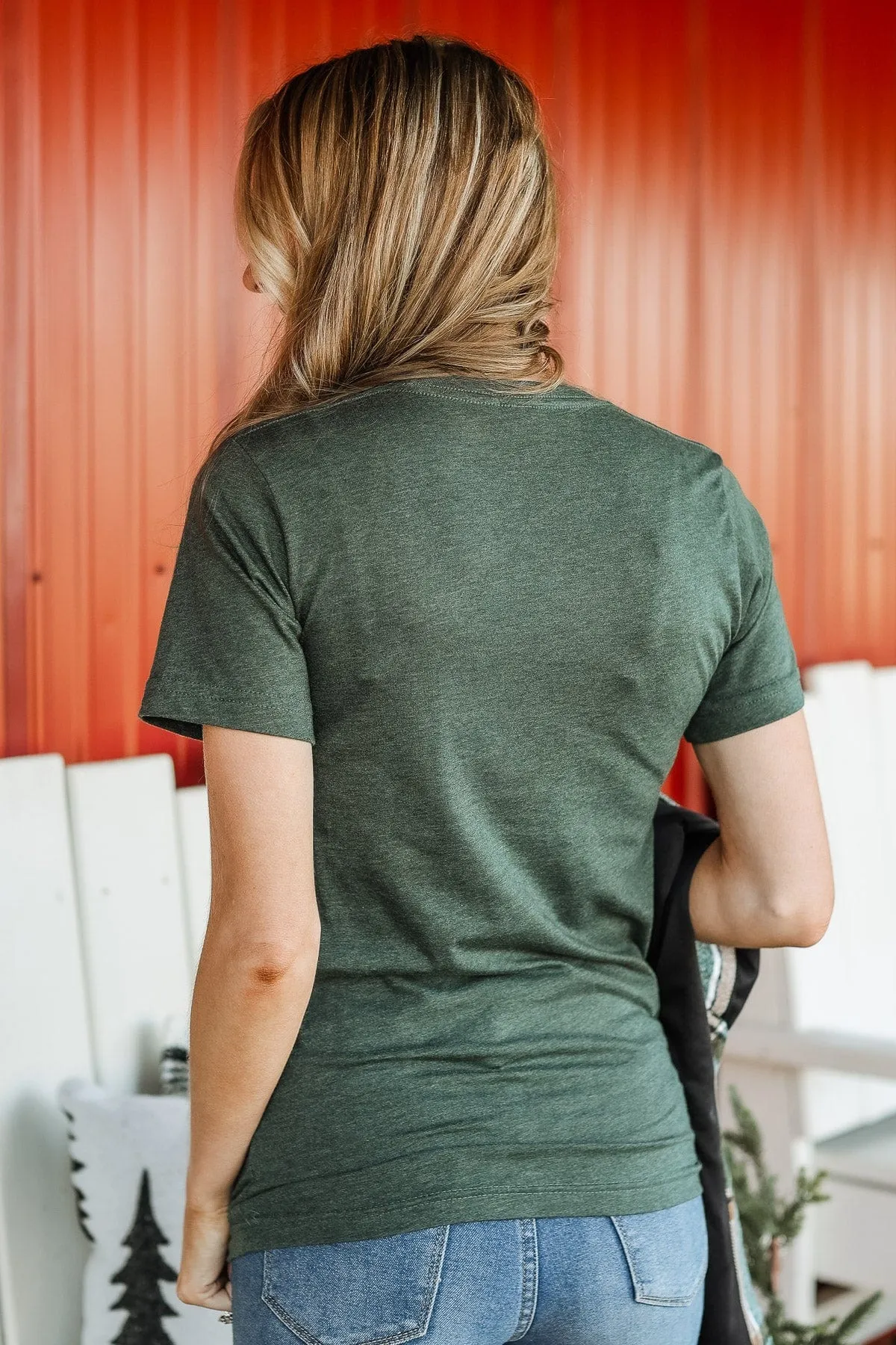 "The Mountains Are Calling" Graphic Tee- Forest Green