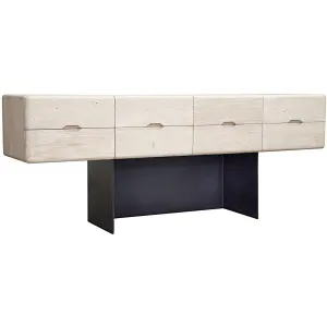 Reclaimed Lumber Begonia Sideboard, Steel Base - 84x20x33