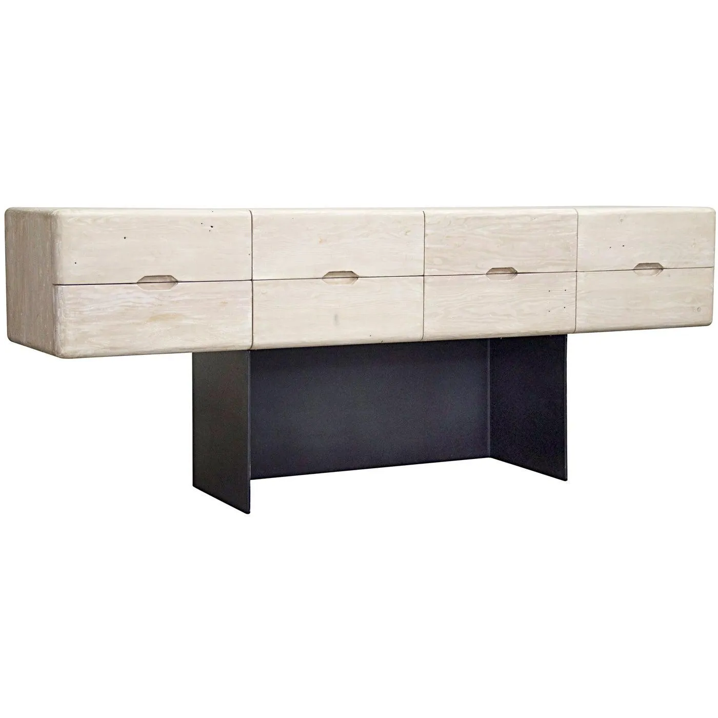 Reclaimed Lumber Begonia Sideboard, Steel Base - 84x20x33
