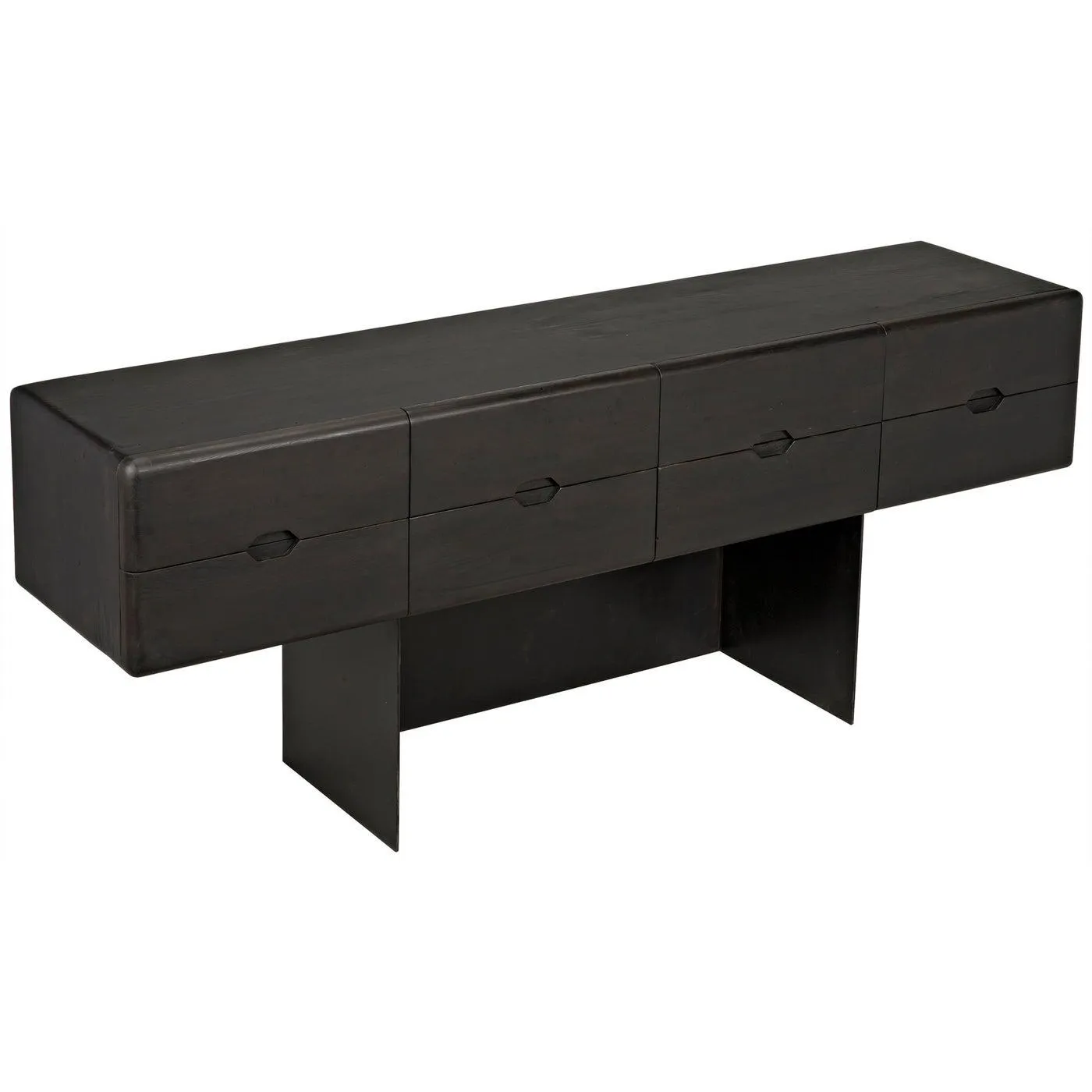 Reclaimed Lumber Begonia Sideboard, Steel Base - 84x20x33