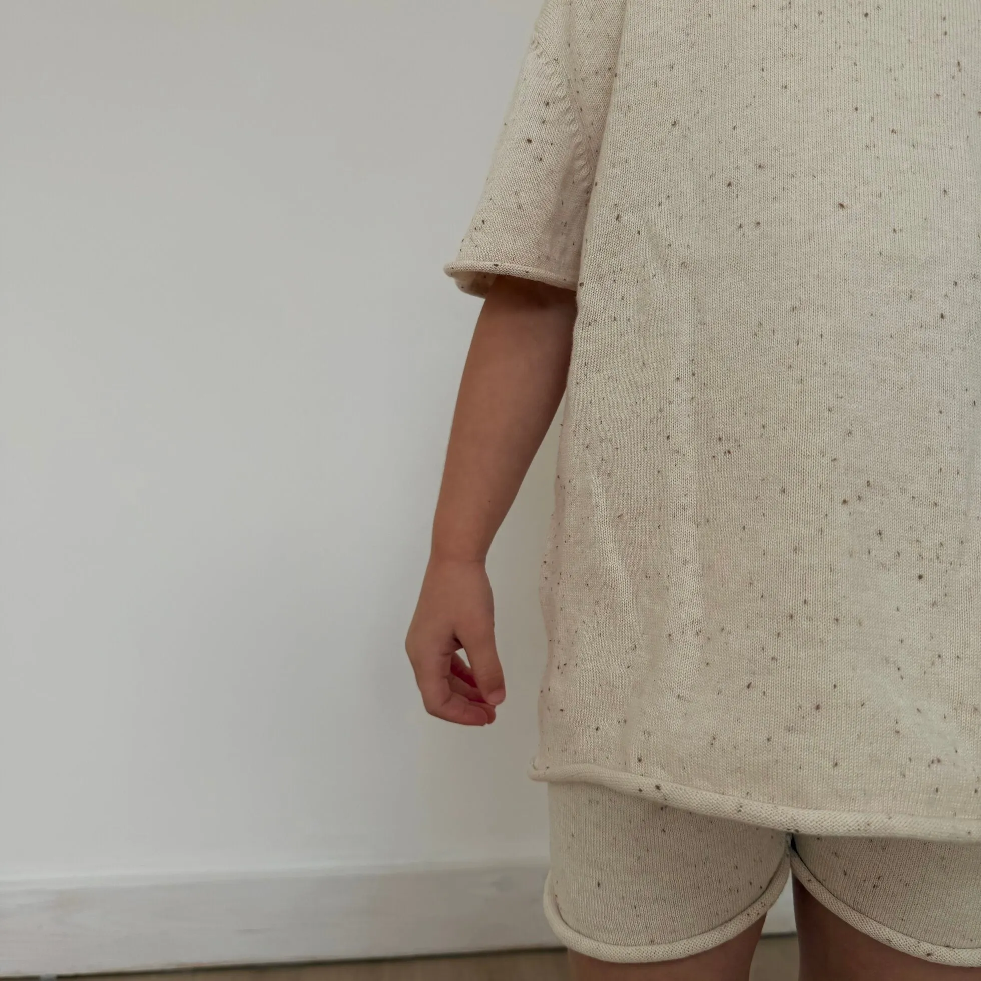 Riley Cocoa Flecked Cotton Knitted Tee