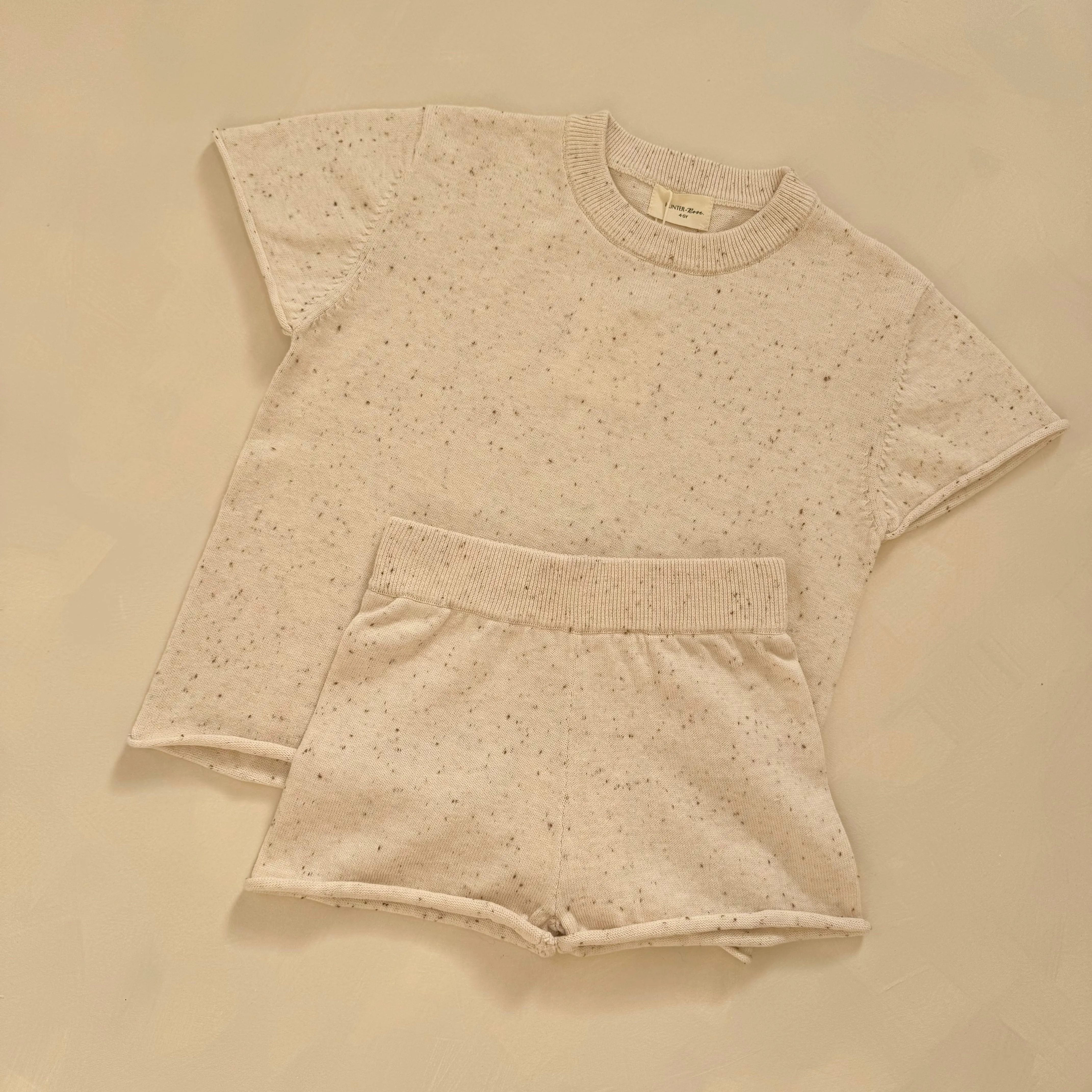 Riley Cocoa Flecked Cotton Knitted Tee