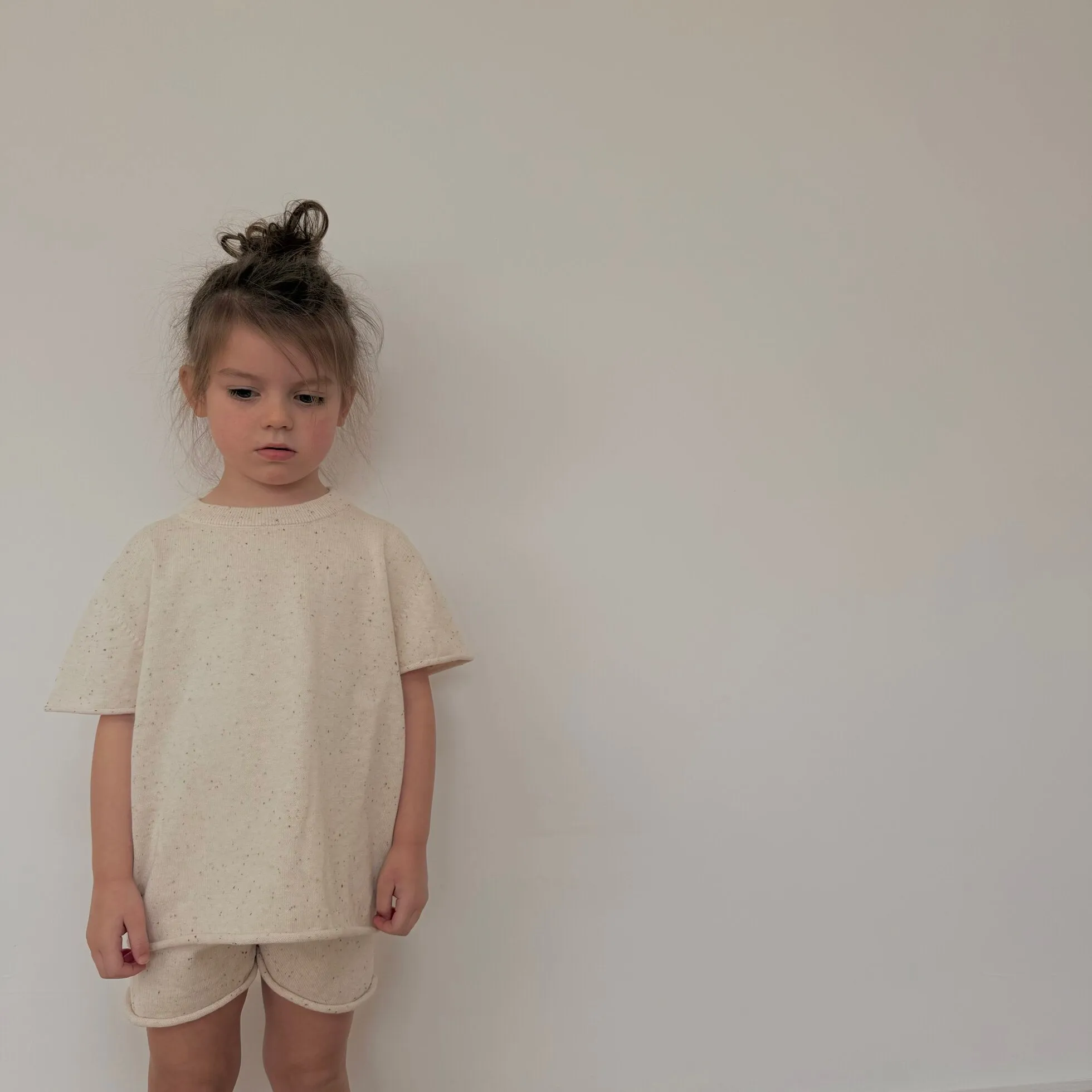Riley Cocoa Flecked Cotton Knitted Tee
