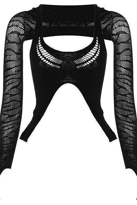 Sexy Strappy long sleeve Top