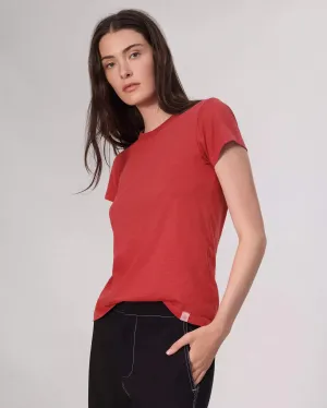 Slub tee in Red