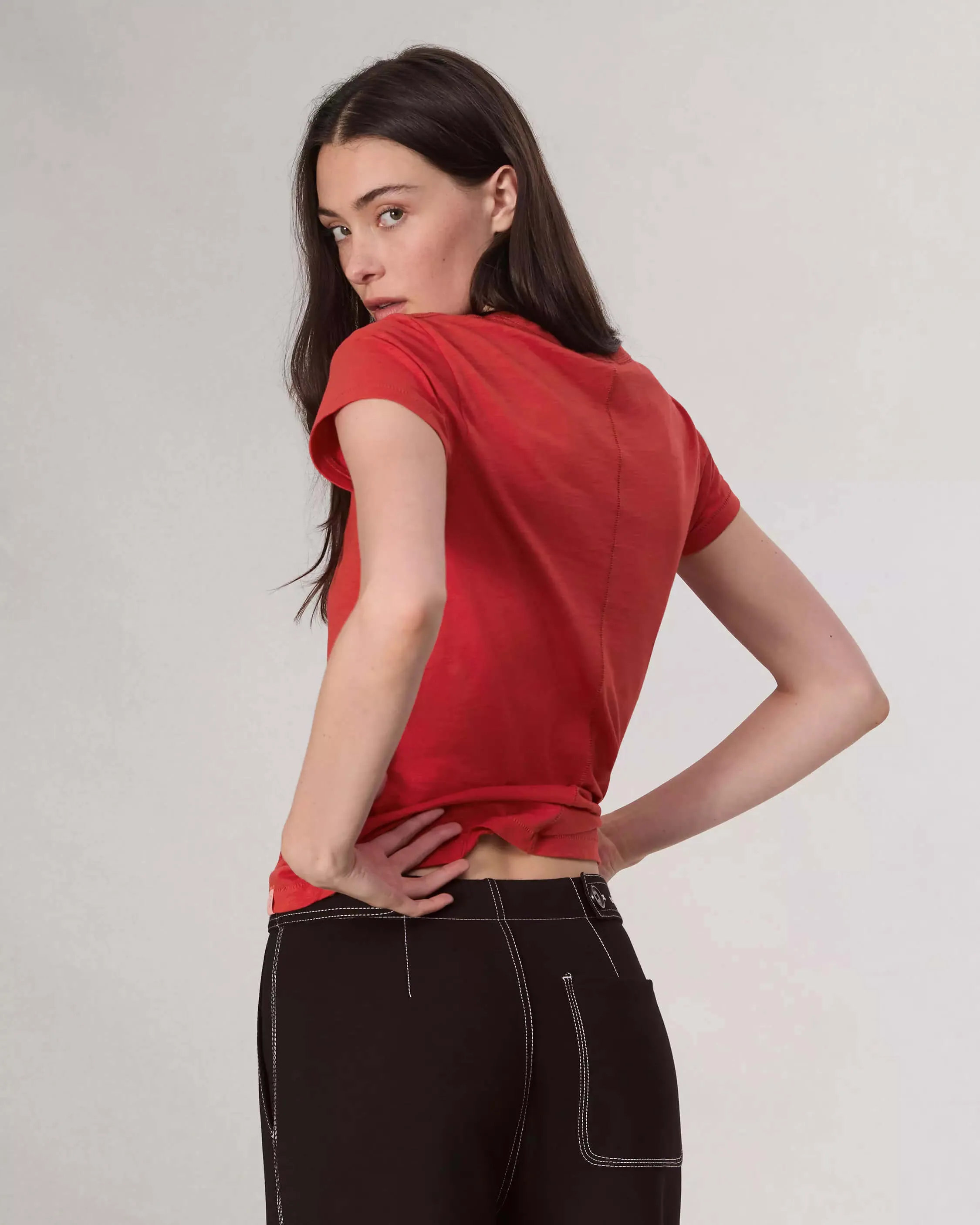 Slub tee in Red