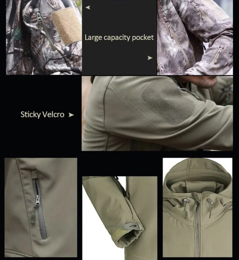 Softshell Waterproof  Tactical Military Jacket - Black