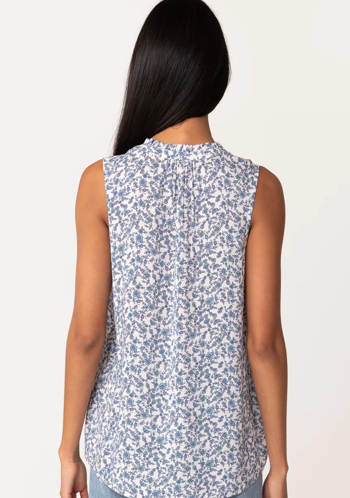 Split Neck Button Front Top