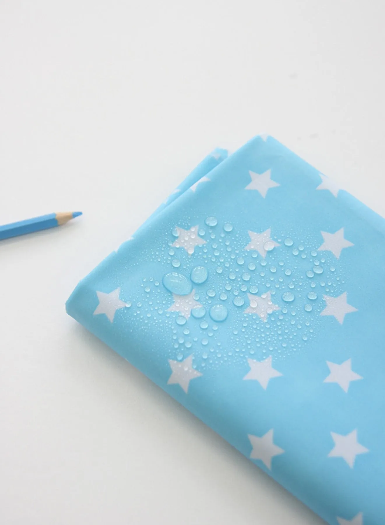Stars Laminated Fabric, Red, Pink, Yellow, Sky Blue or Blue Gray - By the Yard V01 /85715