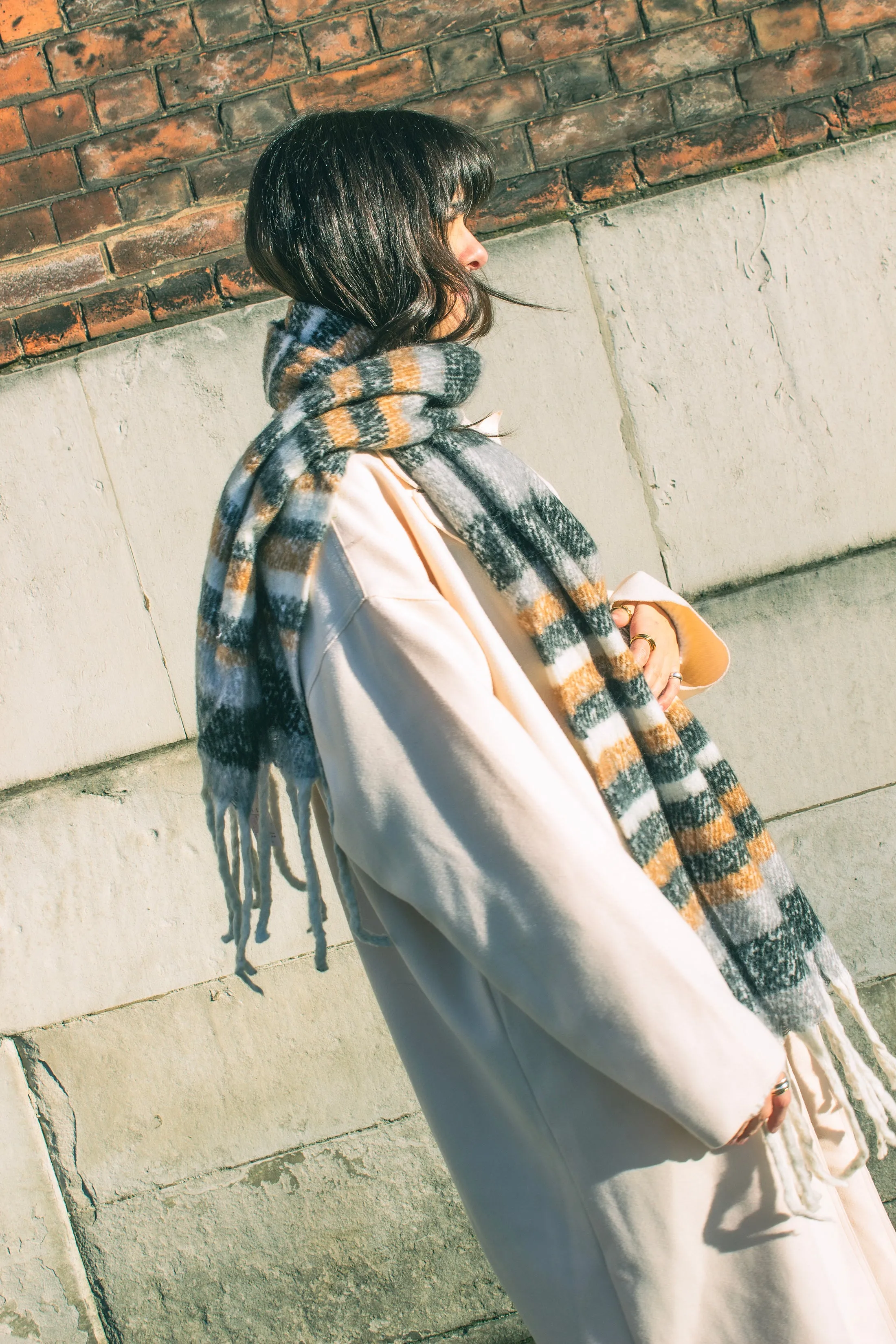 Striped Warm Wrap Scarf