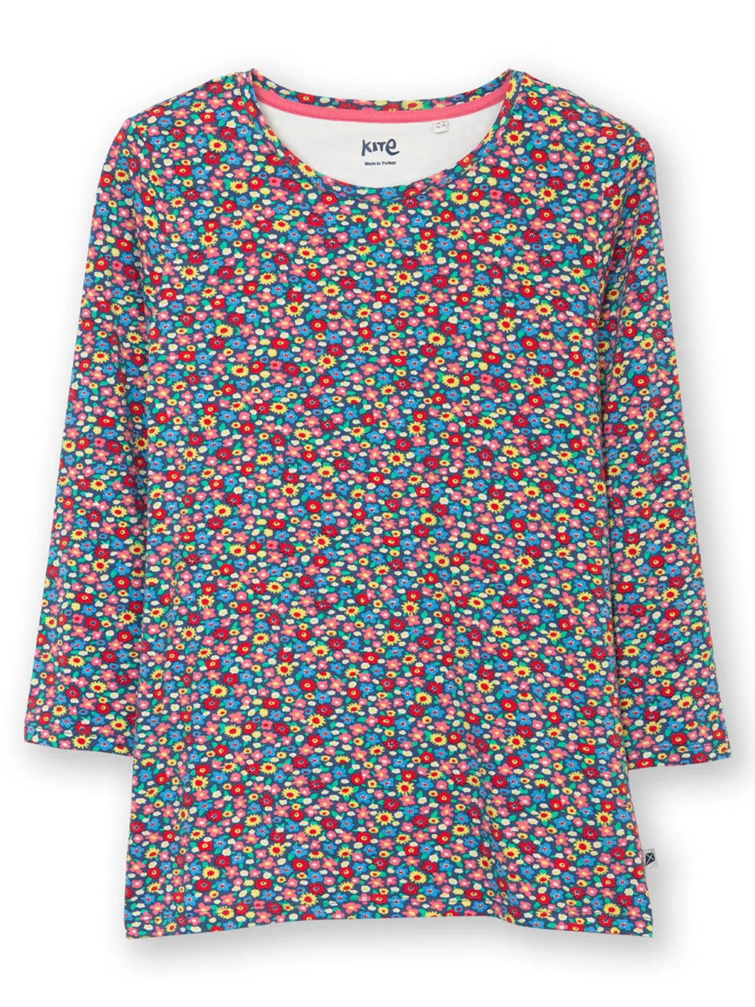 Tarrant 3/4 sleeve jersey top meadow ditsy bright