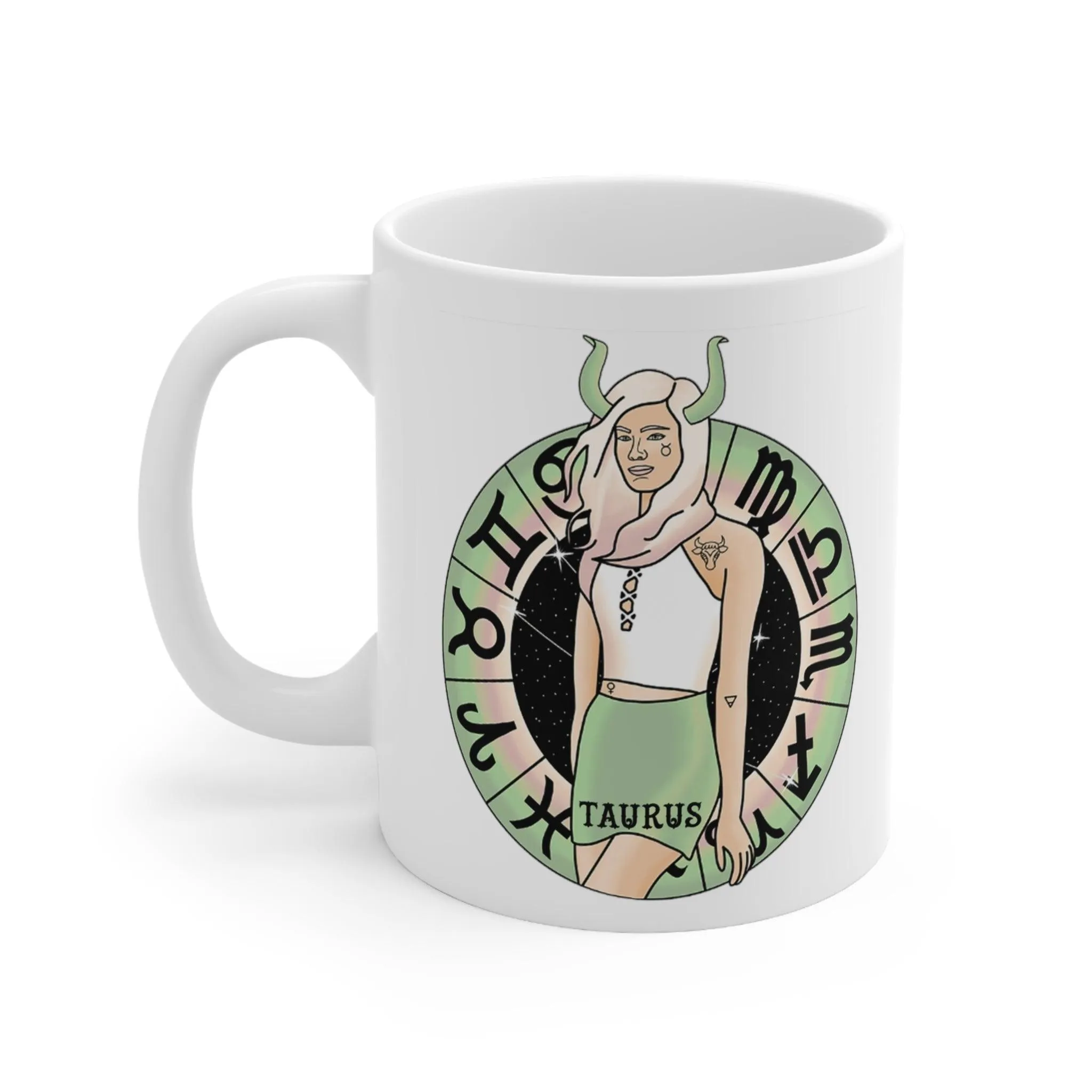 Taurus Mugs,Taurus Zodiac Mug, Zodiac Coffee mug, Taurus mug, artistic Taurus mug, Taurus birthday gift, Taurus zodiac mug