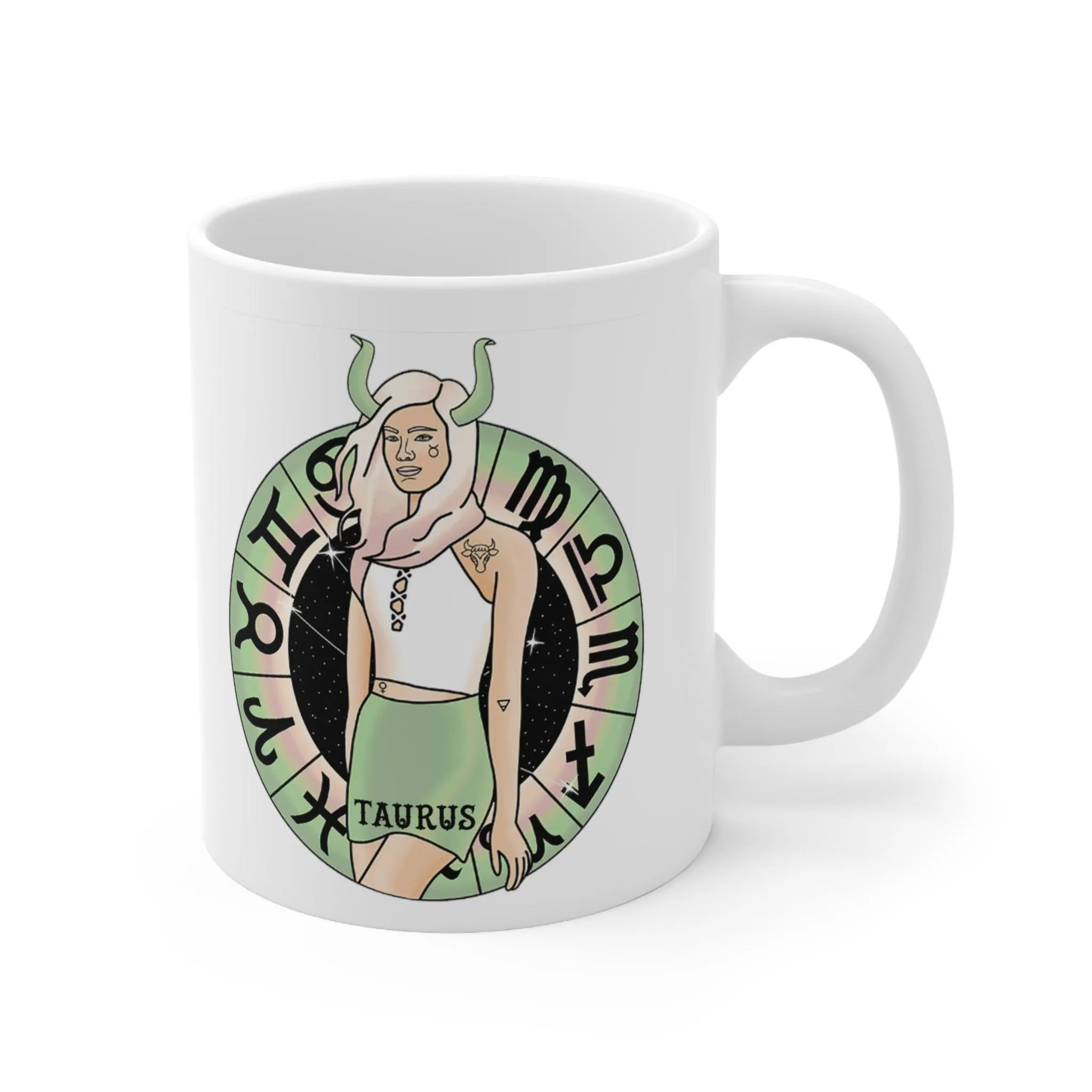 Taurus Mugs,Taurus Zodiac Mug, Zodiac Coffee mug, Taurus mug, artistic Taurus mug, Taurus birthday gift, Taurus zodiac mug