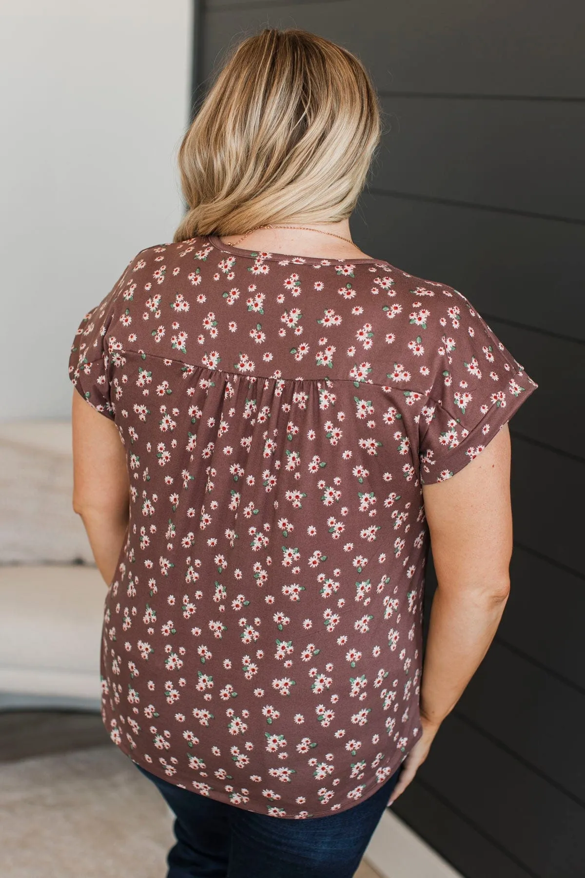 The Moment You Smiled Floral Top- Mocha
