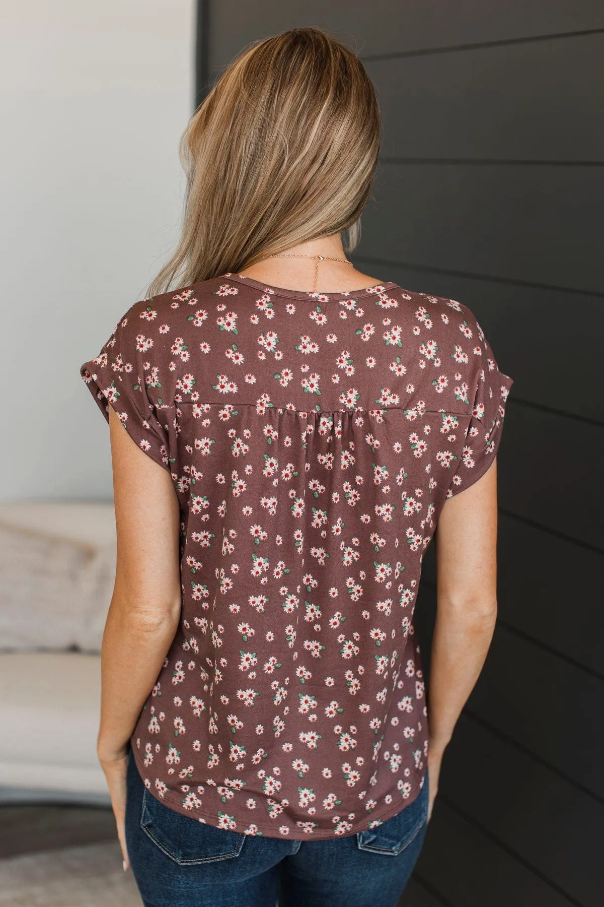 The Moment You Smiled Floral Top- Mocha
