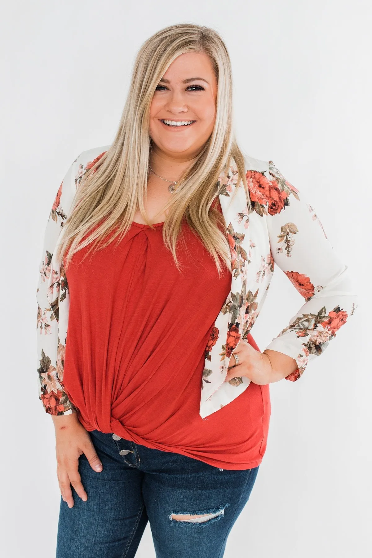 The Story Of Us Floral Blazer- Ivory