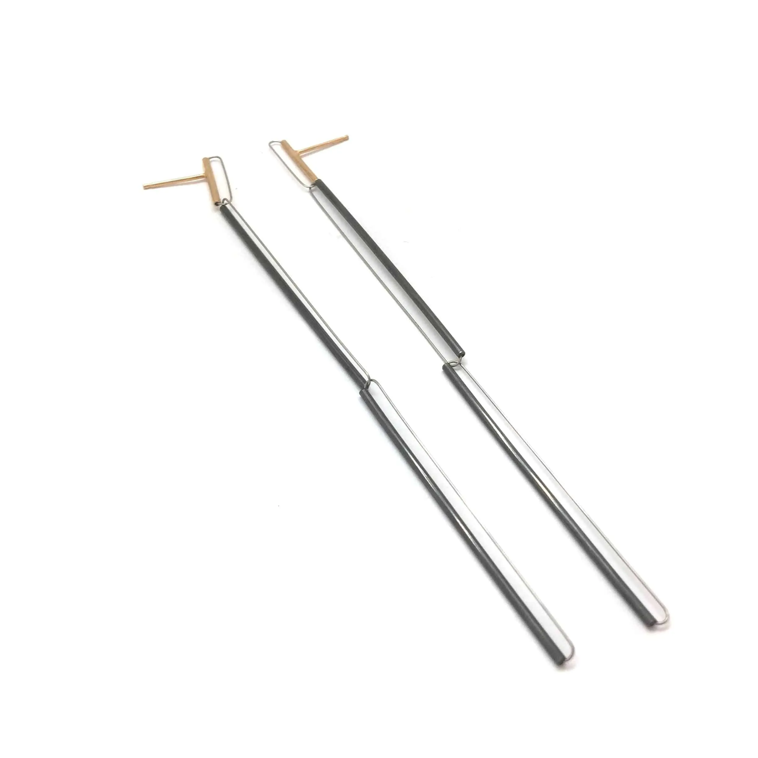 Three Link Black and Gold Earrings