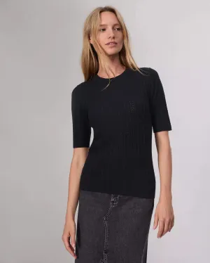 Tina Crew Top in black