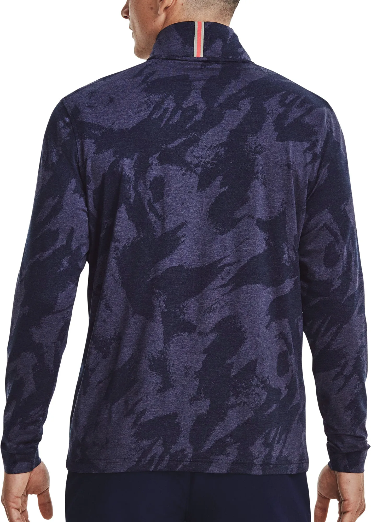 Under Armour Playoff Jacquard Half Zip Long Sleeve Mens Golf Top - Blue