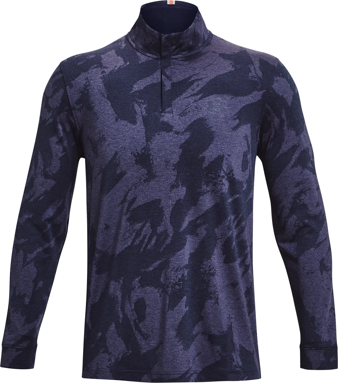 Under Armour Playoff Jacquard Half Zip Long Sleeve Mens Golf Top - Blue
