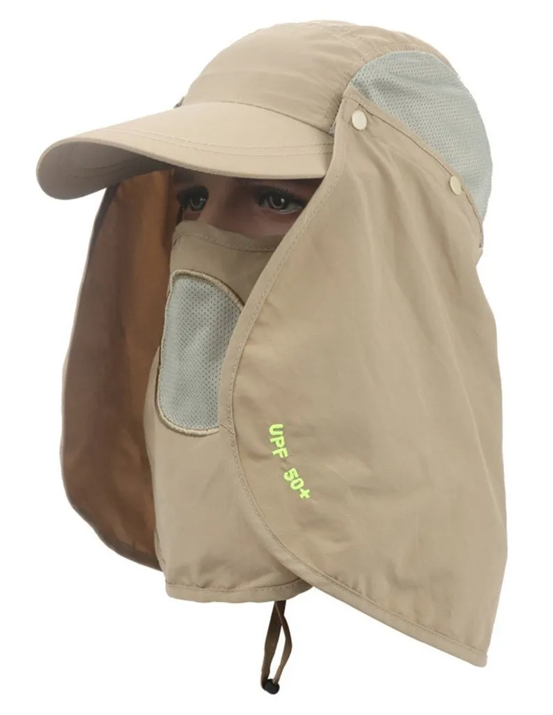 UV 30  Sun Hat with Neck Protection Flap and Mask