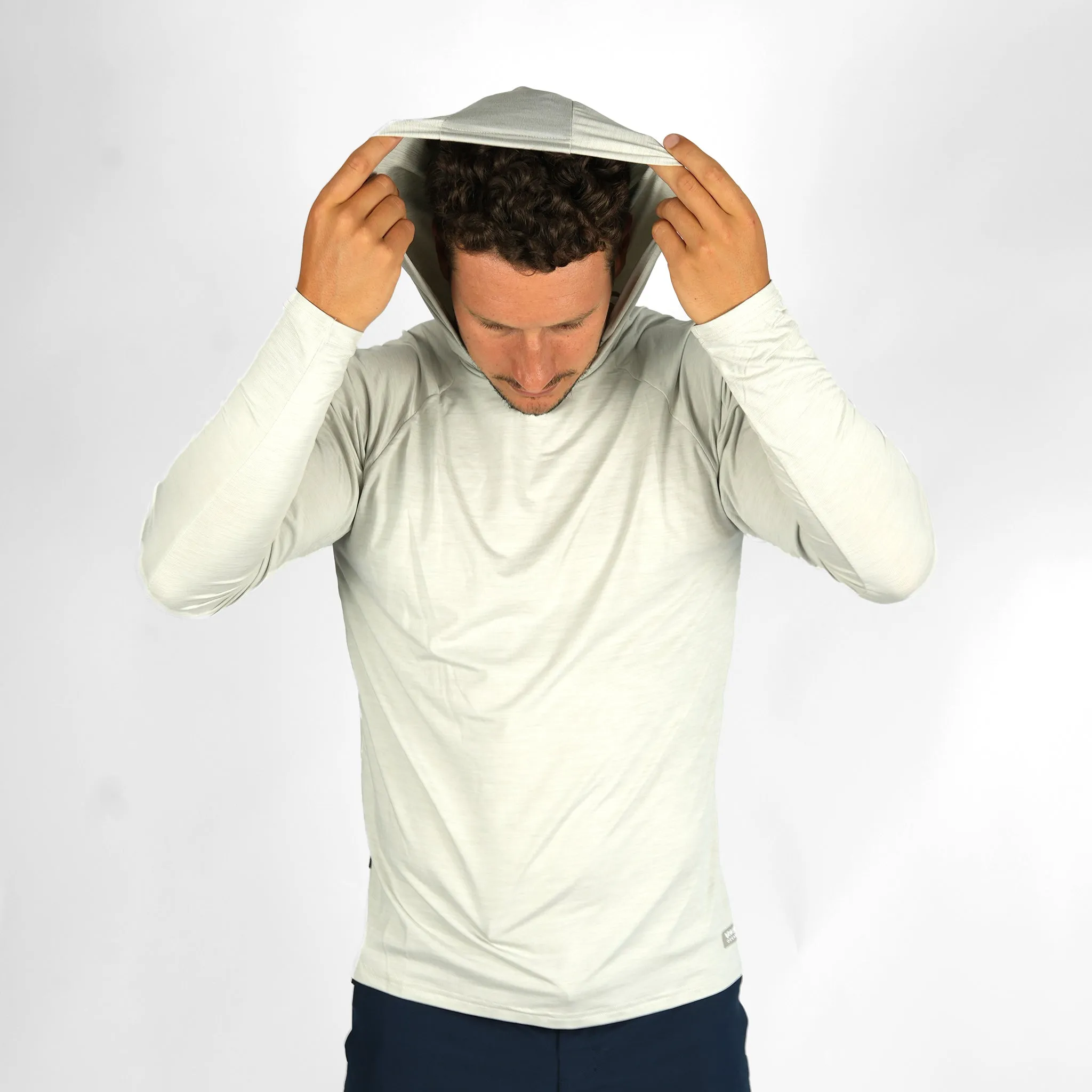UV Ocean Tech L/S Hooded Top - Silver